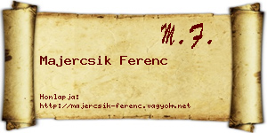 Majercsik Ferenc névjegykártya